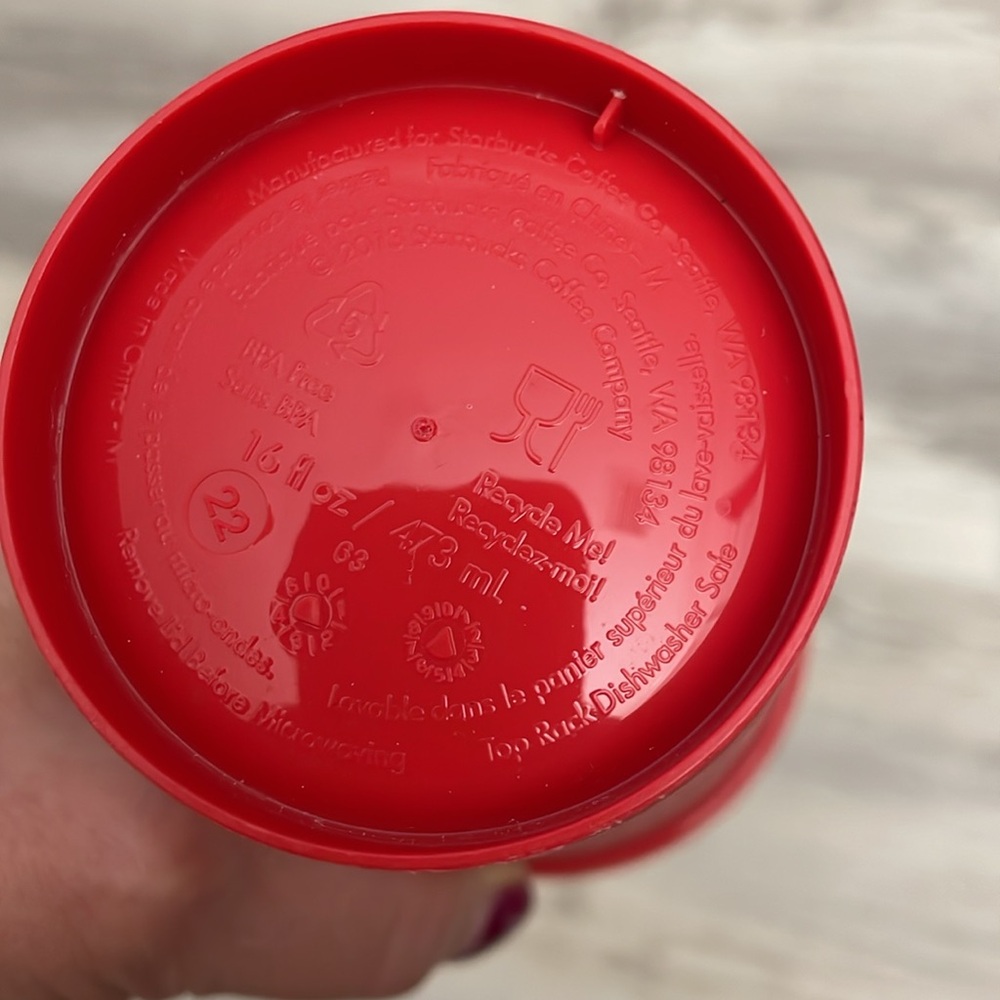 2013 Starbucks Red 25 Years of Holiday Cup Cheer 16 Oz Hot/Cold Plastic Tumbler - Picture 8 of 10